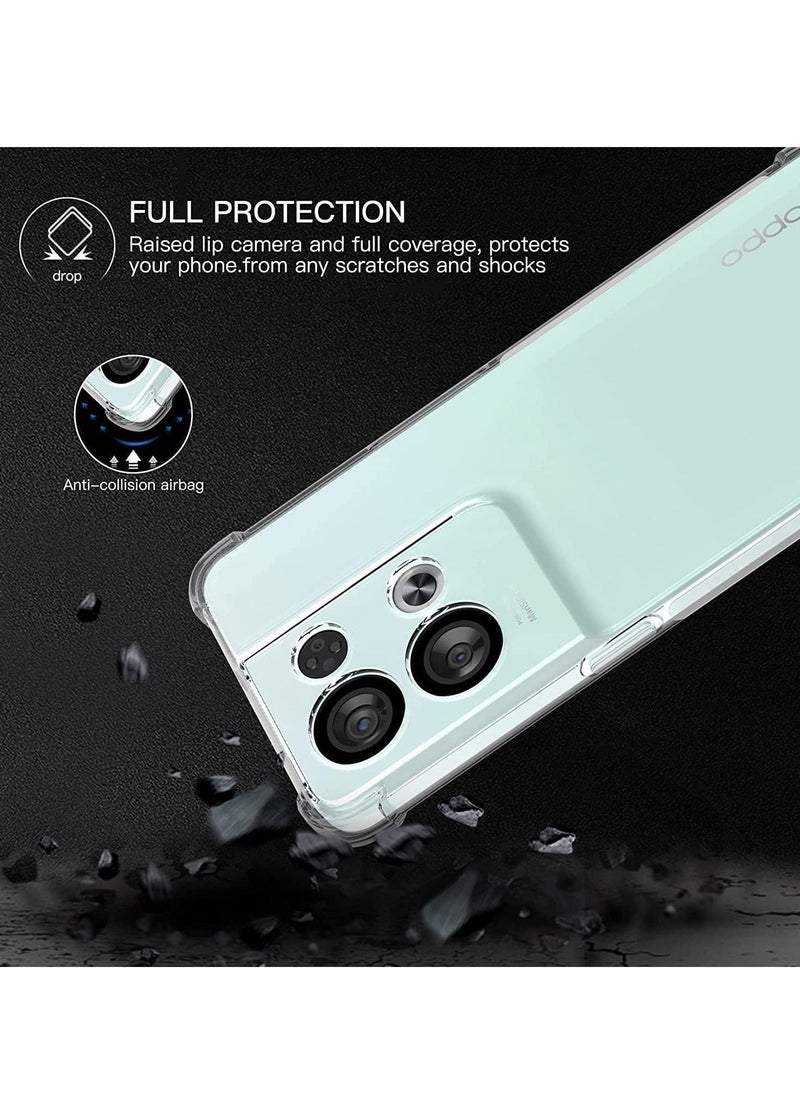Raxoom Shockproof Flexible Silicone Bumper Case for Oppo Reno 8 5G - Transparent TPU Cover with Full Camera Protection, Anti-Scratch Design - Image 4