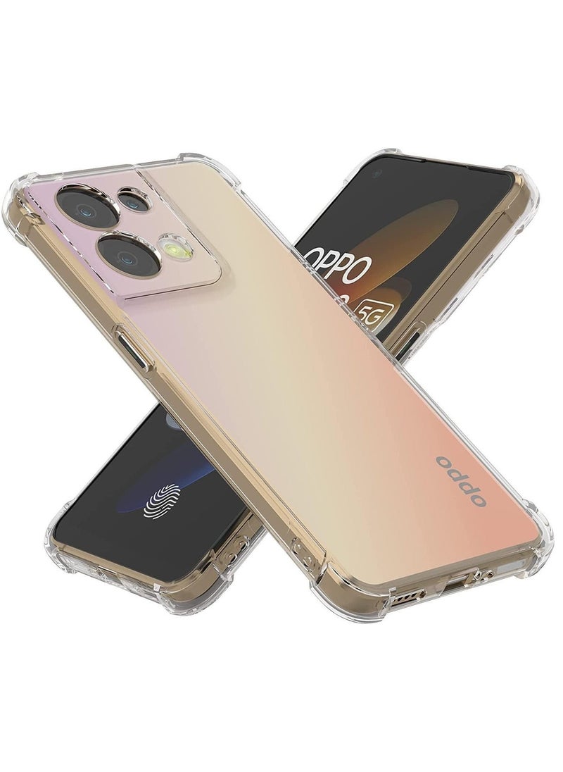 Raxoom Shockproof Flexible Silicone Bumper Case for Oppo Reno 8 5G - Transparent TPU Cover with Full Camera Protection, Anti-Scratch Design - Image 1