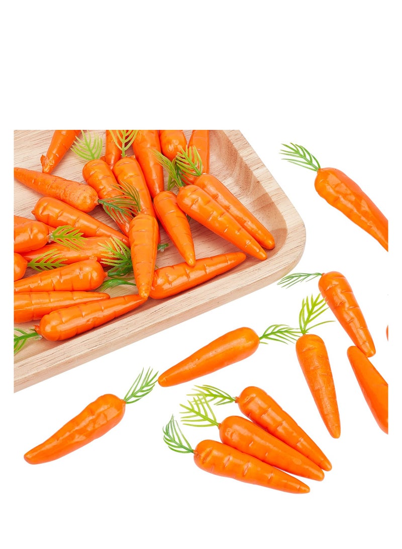 SOLARAE 30 قطعة ديكور عيد الفصح المصغرة جزر، فواكه مزيفة واقعية، جزر تشبه الحقيقة، محاكاة لترتيبات الزهور، ديكور عرض المنزل والمطبخ، 0.55 بوصة، مصنوعة من الرغوة، متينة وقوية - Image 1