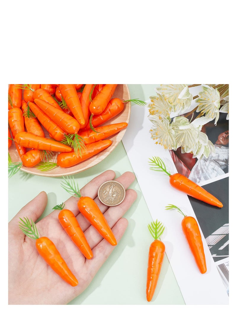 SOLARAE 30 قطعة ديكور عيد الفصح المصغرة جزر، فواكه مزيفة واقعية، جزر تشبه الحقيقة، محاكاة لترتيبات الزهور، ديكور عرض المنزل والمطبخ، 0.55 بوصة، مصنوعة من الرغوة، متينة وقوية - Image 2