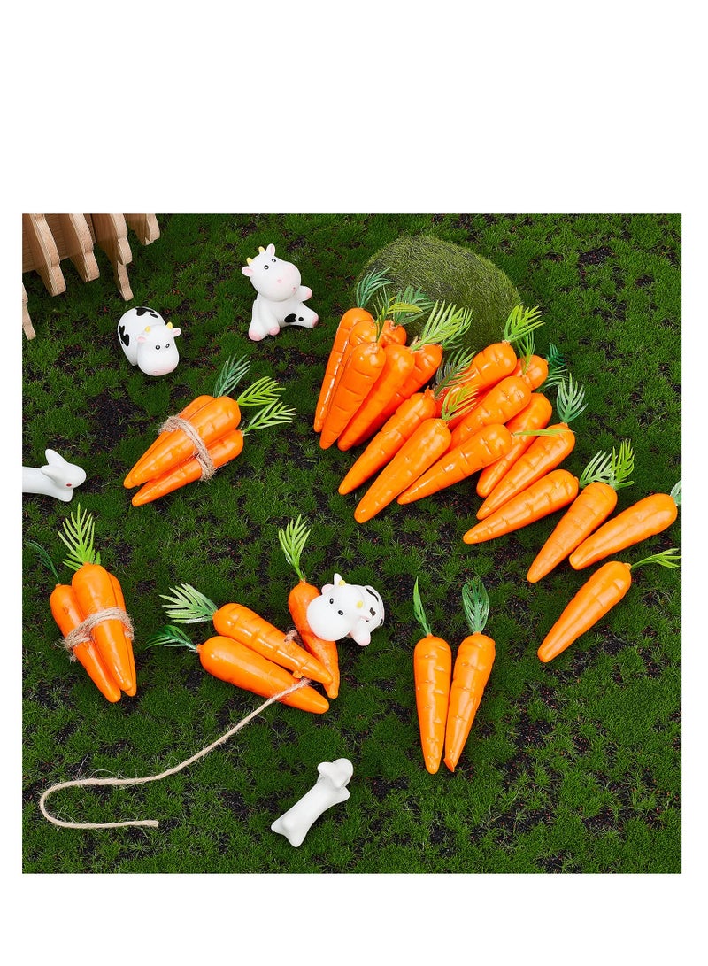 SOLARAE 30 قطعة ديكور عيد الفصح المصغرة جزر، فواكه مزيفة واقعية، جزر تشبه الحقيقة، محاكاة لترتيبات الزهور، ديكور عرض المنزل والمطبخ، 0.55 بوصة، مصنوعة من الرغوة، متينة وقوية - Image 4