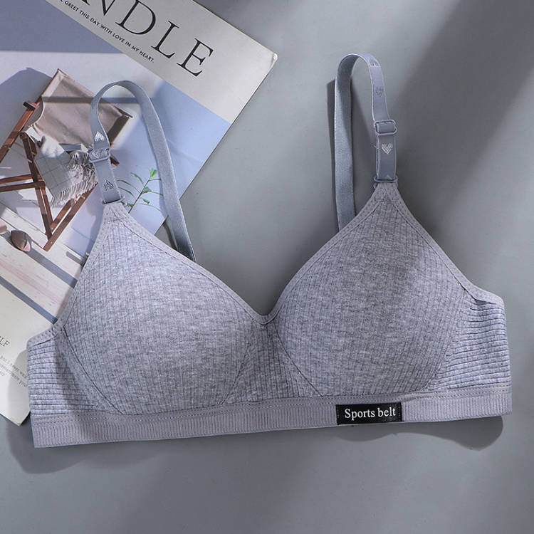 Cotton Comfort Seamless Girls Bra Dark gray - Image 1