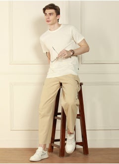 Dennis Lingo Light Khaki Cargo Trouser for Men - Relaxed Fit, Trendy  - Image 1
