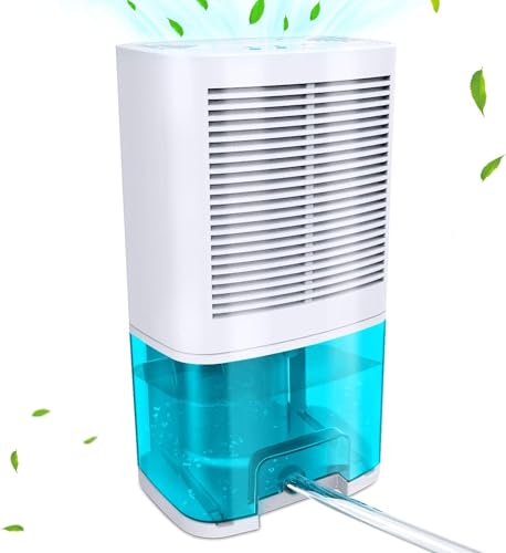 Levoair Dehumidifier 68oz(2000ml) Small Dehumidifier with Drain Hose for Up to 650 sq.ft Ultra Quiet Mini Portable Air for Home Basements Bathroom Bedroom Closet Kitchen RV - Image 1