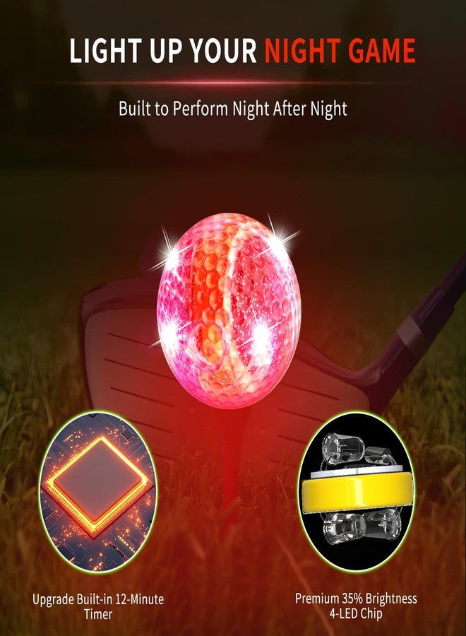Crestgolf Flashing Glowing Golf Ball,Night Glow Flash Light up LED Golf Ball,six color for your choice(6 pack) - Image 4