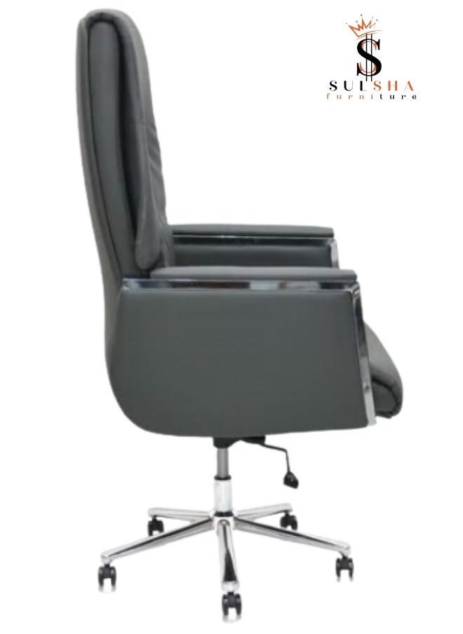 SULSHA - Boss Executive Office Chair Steel Structure PU Leather 360° Swivel Desk Gaming Chair High Back & Adjustable Height Computer Table Chair, Soft Foam Gaming Study Chair Lumbar Suppor - Image 1