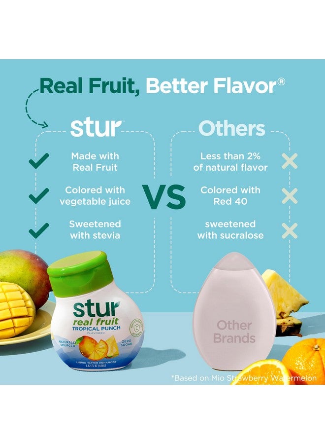 Stur Liquid Water Enhancer | Tropical Punch | Naturally Sweetened | High in Vitamin C & Antioxidants | Sugar Free | Zero Calories | Keto | Vegan | 5 Bottles, Makes 120 Drinks - Image 2