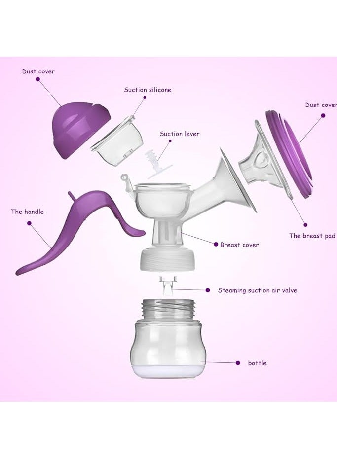 Manual Breast Pump - Silicone Hand Pump Breastfeeding Food Grade BPA-Free Milk Breastpump with Lid - Portable Milk Collector for Baby Breast Feeding - Image 3