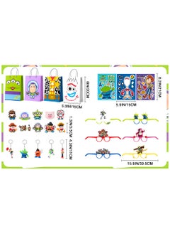 FRUITFUL PARTY 50pcs Cartoon Toy Story Kids Party Favors for 10 Guests, Toy Story Story Birthday Gift Bags Key Chain Stickers and other party supplies for Toy Story Birthday Decoration  - Image 3