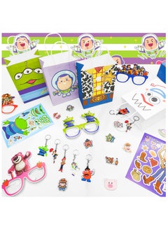 FRUITFUL PARTY 50pcs Cartoon Toy Story Kids Party Favors for 10 Guests, Toy Story Story Birthday Gift Bags Key Chain Stickers and other party supplies for Toy Story Birthday Decoration  - Image 5