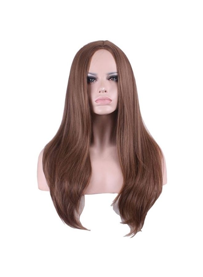 باروكة شعر مستعار بتصفيف مستقيم قصير بني