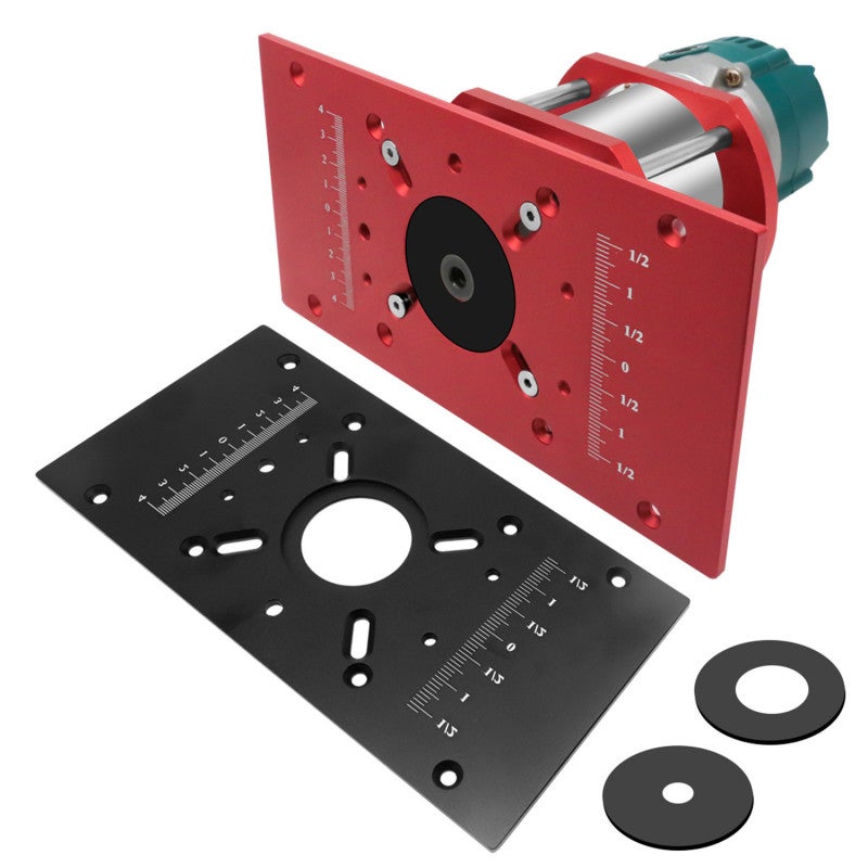 Router Table Insert Plate: Black Hard Aluminum Alloy CNC Processed - 51 Mm Lifting Height Stainless Steel Rust-Proof Support Rod Router Table Panel for Woodworking Workbenches Inverted Electric Millin - Image 3