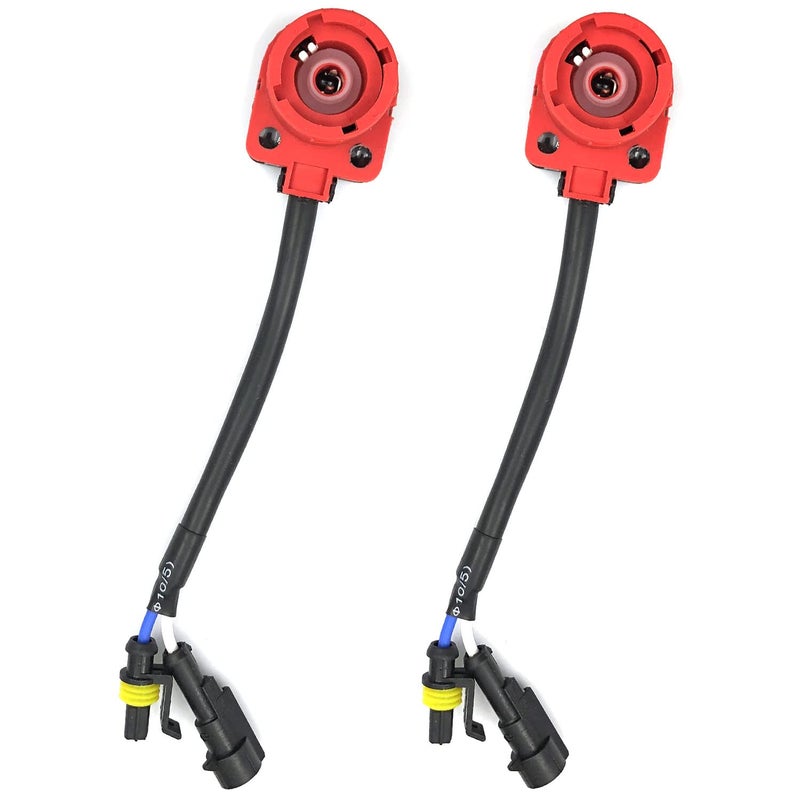 FainWan 2pcs D2S D2R D2C Xenon HID BulbKit Socket AMP Wire Cable Plug Adapter Connector Harness Easy Plug and Play for Replacement Ballast Application or Retrofit Project Headlight or Fog Lamp