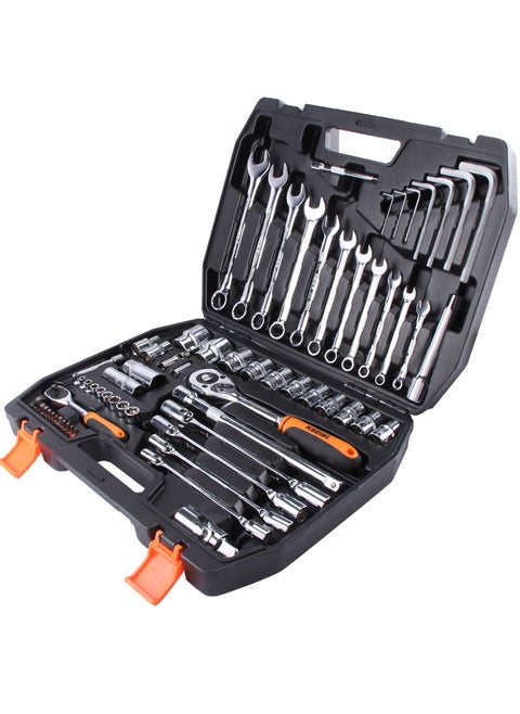 Hexagon Sockets and Wrenches Set, "77-Pc, Crv Material, Versatile Tools, for Mechanical, Automotive, Construction, and Diy Projects, Assembly and Disassembly, Construction and Carpentry.