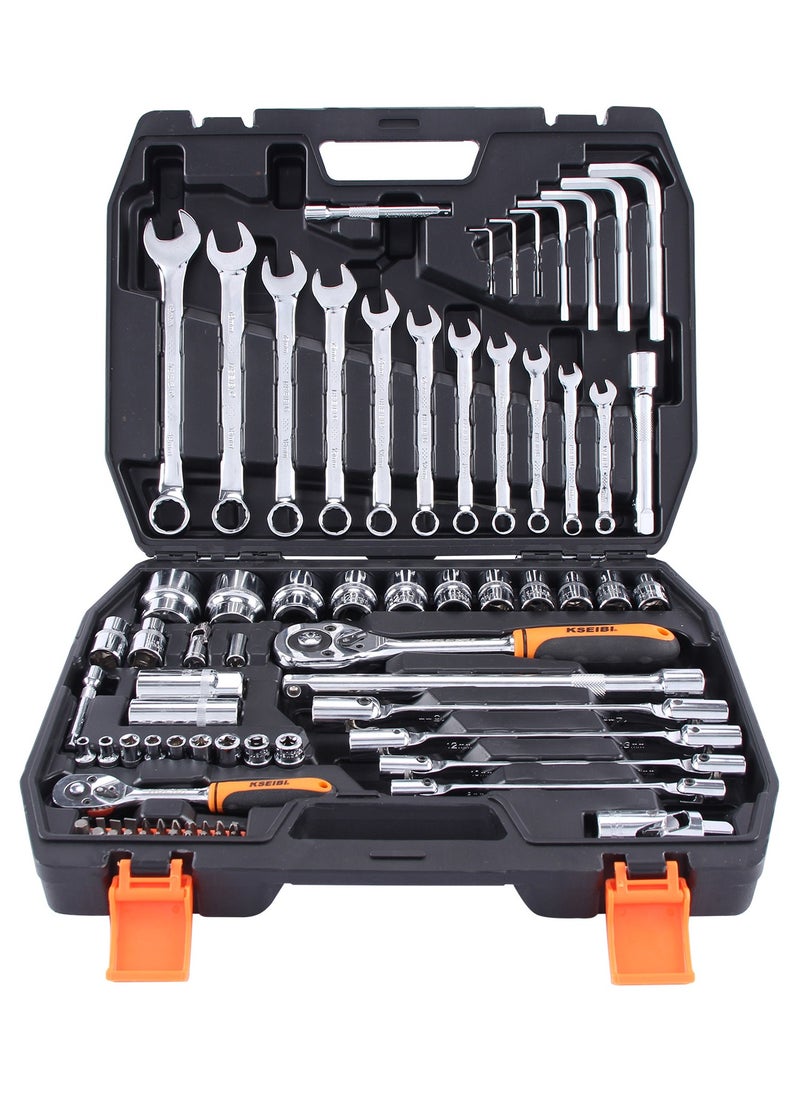 KSEIBI Hexagon Sockets and Wrenches Set, "77-Pc, Crv Material, Versatile Tools, for Mechanical, Automotive, Construction, and Diy Projects, Assembly and Disassembly, Construction and Carpentry.  - Image 2