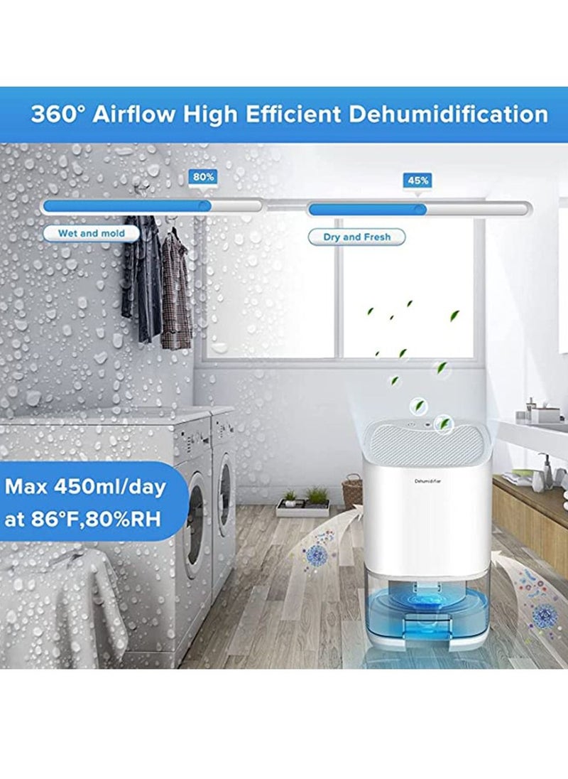 Arabest Home Dehumidifier 1000ML Dehumidifier for 2500 cu ft (260 sq ft) Two Working Modes and 7 Color LED Lights Silent Portable Mini Dehumidifier for Basement Bedroom Bathroom Cabinet RV (White)  - Image 5