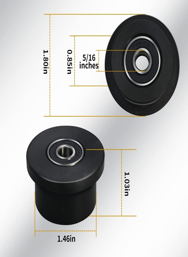 Vsttar Qty.4 Machined Wheels/Rollers Compatible Total Gym Replacement, Fits Models 1000,1100,1400,1500,1600,1700,1800,1900,Achiever,Force,Gold,Max,Platinum,Platinum Plus,Pro,Supra,Supreme,Ultima,Ultra,XLI - Image 4
