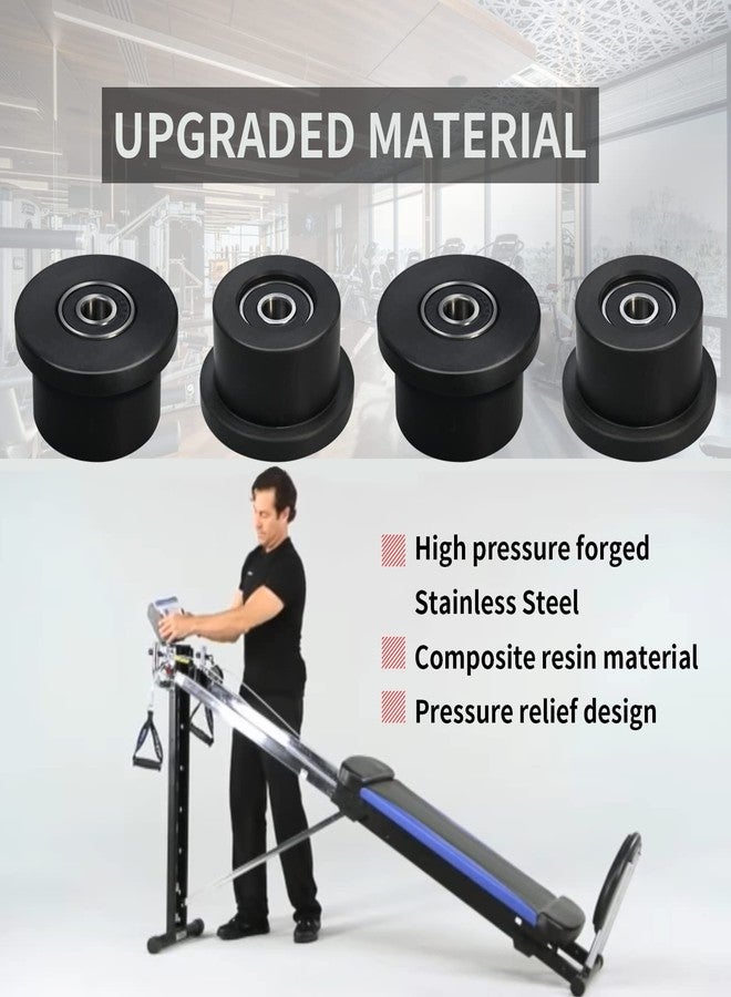 Vsttar Qty.4 Machined Wheels/Rollers Compatible Total Gym Replacement, Fits Models 1000,1100,1400,1500,1600,1700,1800,1900,Achiever,Force,Gold,Max,Platinum,Platinum Plus,Pro,Supra,Supreme,Ultima,Ultra,XLI - Image 5