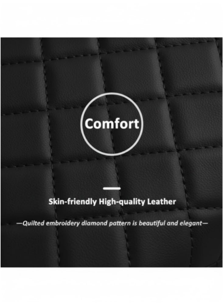 5-in-1 Center Console Cover Organizer, Arm Rest Cover for Car with Cup Holder & Storage Pocket & Tissue Box, Armrest Cover Cushion Pad, Water Ripples, Black - Image 4