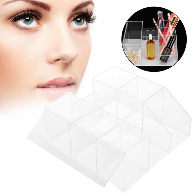 Sisiter Eyelash Beauty Organizer Acrylic Eyelash Grafting Tool Storage Beauty Tool W/Tweezers Holder Display Boxes For Home Eyelash Salon (Transparent) - Image 2