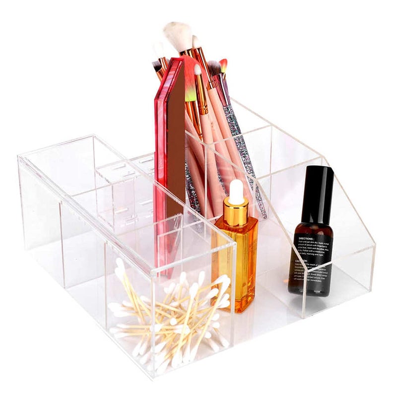 Sisiter Eyelash Beauty Organizer Acrylic Eyelash Grafting Tool Storage Beauty Tool W/Tweezers Holder Display Boxes For Home Eyelash Salon (Transparent) - Image 3