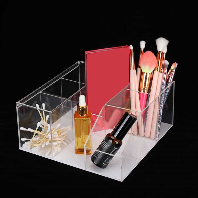 Sisiter Eyelash Beauty Organizer Acrylic Eyelash Grafting Tool Storage Beauty Tool W/Tweezers Holder Display Boxes For Home Eyelash Salon (Transparent) - Image 5