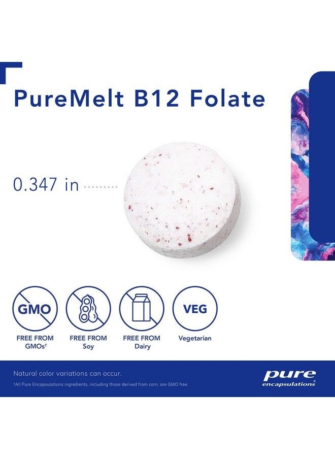 Pure Encapsulations - Puremelt B12 Folate ; Dissolvable Lozenge With 1000 Mcg Vitamin B12 And Active Folate (As Metafolin L5;Mthf) ; 90 Lozenges - Image 1