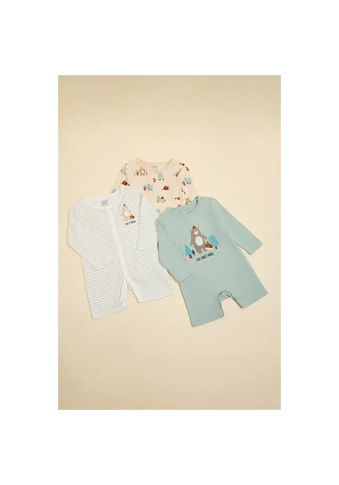 أر أند بي 3 Pack Printed Rompers