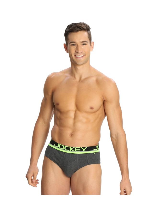 JOCKEY - Jockey Men Cotton Briefs Pack of 1 FP01 Charcoal Melange Large Charcoal Melange and Rich Royal Blue L - Image 1