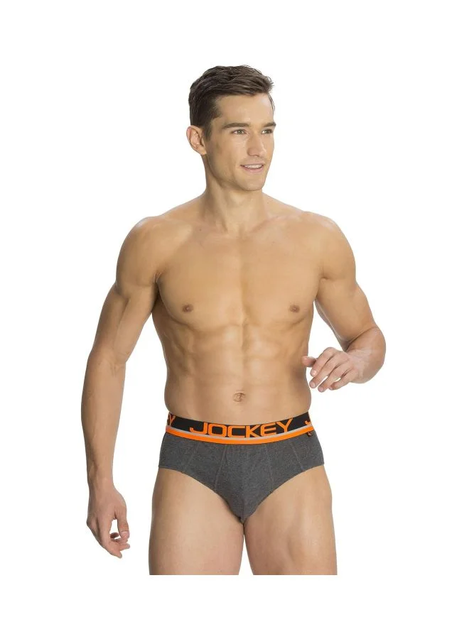 JOCKEY Jockey Men Cotton Briefs Pack of 1 FP01 Charcoal Melange Large Charcoal Melange and Rich Royal Blue L