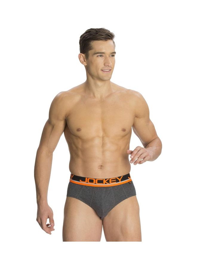 JOCKEY - Jockey Men Cotton Briefs Pack of 1 FP01 Charcoal Melange Large Charcoal Melange and Rich Royal Blue L - Image 1