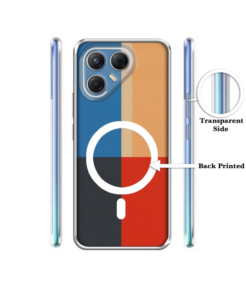 Casotec Case Cover for Tecno Pova 7 Pro 5G Color Block Minimal MagSafe Ring Design (Not MagSafe Compatible) | UV Printed Soft TPU Shockproof Back Case for Tecno Pova 7 Pro 5G - Image 2