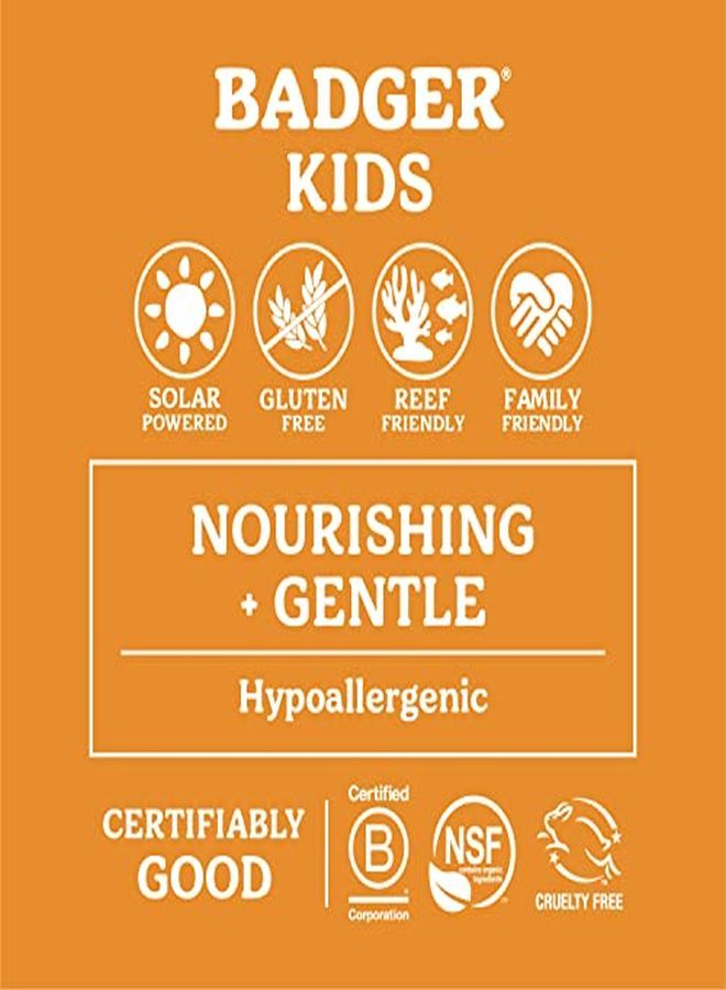 Badger كريم الوقاية من أشعة الشمس للأطفال بعامل حماية من أشعة الشمس 35 من ReefFriendly BroadSpectrum WaterResistant للأطفال مع أكسيد الزنك بنكهة اليوسفي والفانيليا، 0.65 أونصة - Image 4