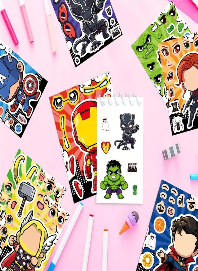 PWSTY 24 Sheets Make Your Own Superhero Stickers for Kids, Make a Face Sticker, Classroom Rewards, Art Craft Party Supplies for Laptop Water Bottle Phone Cace (Superhero) - Image 3