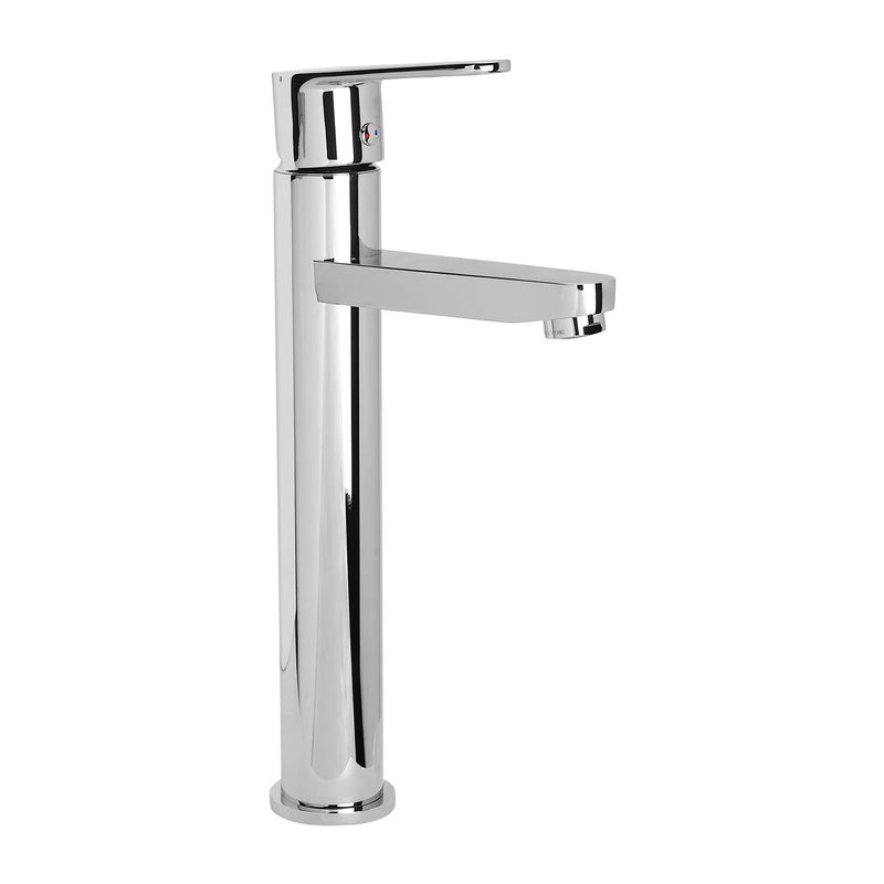 Hindware F440014CP Cora Single Lever Hot and Cold Water Basin Mixer - Tall, Brass with Chrome Finish - Image 1