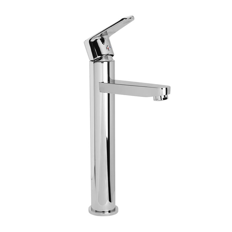 Hindware F440014CP Cora Single Lever Hot and Cold Water Basin Mixer - Tall, Brass with Chrome Finish - Image 2