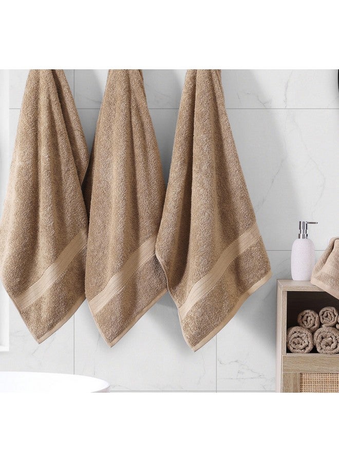 LANE LINEN LANE LINEN 100% Cotton Luxury Bathroom Towel Set - 18 Pieces - Ring Spun, Quick Dry, Super Soft & Abosrbent - 4 Bath, 8 Washcloths, 6 Hand Towels - Remains Fluffy Even After Multiple Washes - Taupe  - Image 5