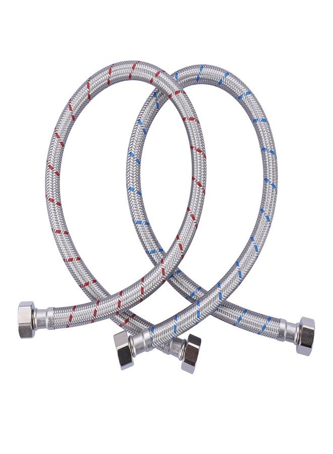ARCORA 12 Inch Length Faucet Hose 1/2” to 1/2”, Braided Stainless Steel cUPC Supply Lines 1/2 Inch FIP x 1/2 Inch FIP Sink Hose Attachment for Faucet 1 Pair - Image 1