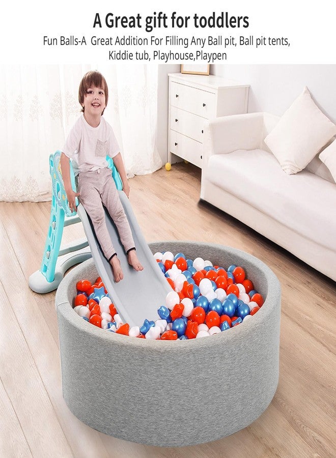 Heopeis Star Ball Pit Balls, 100pcs Plastic Toy Balls for Kids, Gift for Baby Toddler Birthday Christmas, Ball Pit Play Tent, Baby Kiddie Pool Water Toys, Party Decoration - Image 4