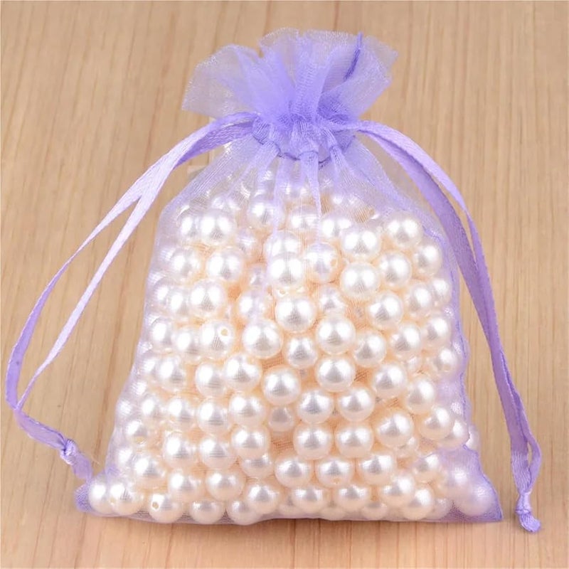 Violet Organza Bags 300pcs 7x9cm Drawstring Gift Packaging for Jewelry Candy Party Festival - Image 3