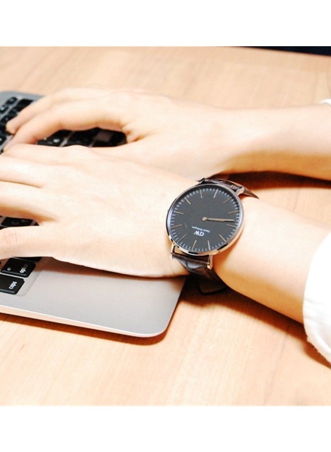 DW Home Classic York Black Round Watch for Men 36mm Dial with Dark brown Leather Strap DW00100146 - Image 2