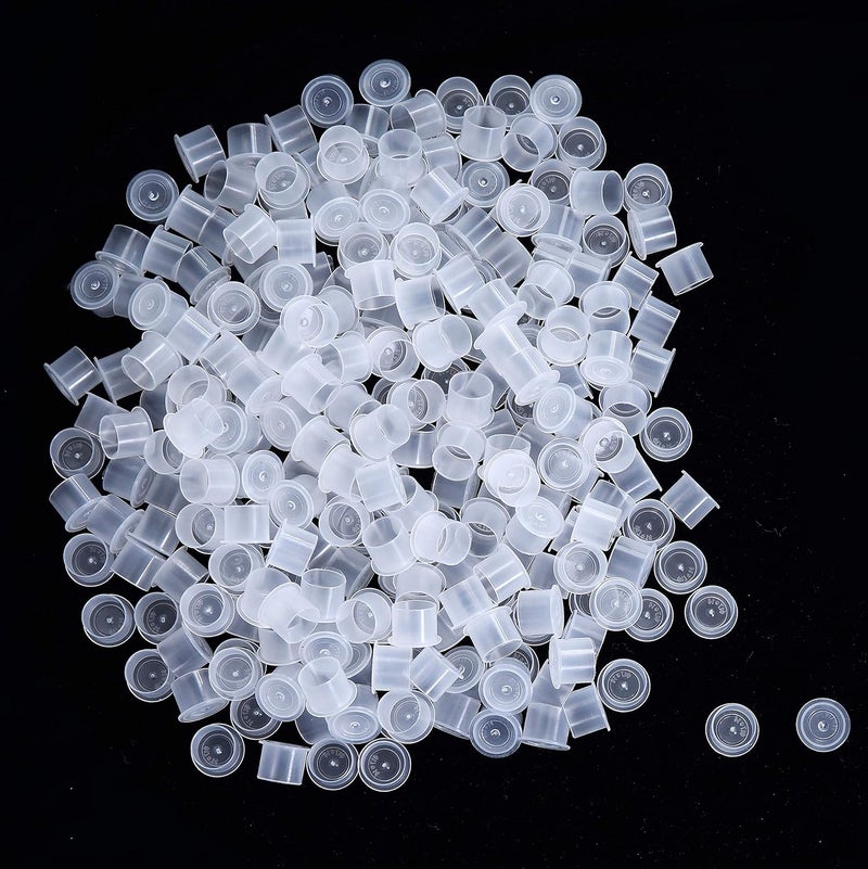 new star tattoo Tattoo Ink Caps Large,500pcs White Plastic Disposable Microblading Makeup Ink Cups Caps with Base, Pigment Ink Cap Sizes 17mm Large Ink caps