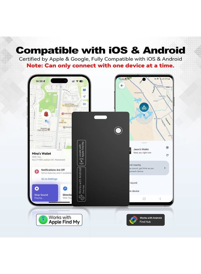 Eelexa [2026 New] 2 Pack Dual Platform Rechargeable Air Tags Wallet Tracker Card, Dual System Wallet Finder, Compatible with Apple Find My & Google's Find Hub, Item Locator, Credit Card Size Tracker - Image 2