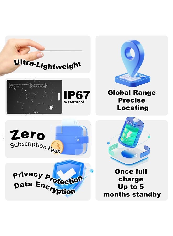 Eelexa [2026 New] 2 Pack Dual Platform Rechargeable Air Tags Wallet Tracker Card, Dual System Wallet Finder, Compatible with Apple Find My & Google's Find Hub, Item Locator, Credit Card Size Tracker - Image 3