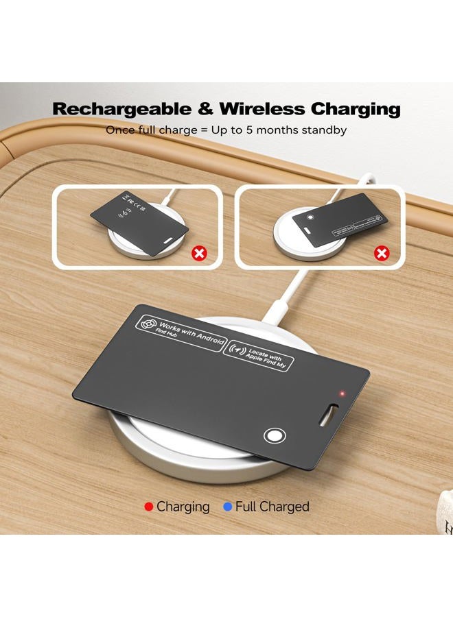 Eelexa [2026 New] 2 Pack Dual Platform Rechargeable Air Tags Wallet Tracker Card, Dual System Wallet Finder, Compatible with Apple Find My & Google's Find Hub, Item Locator, Credit Card Size Tracker - Image 4