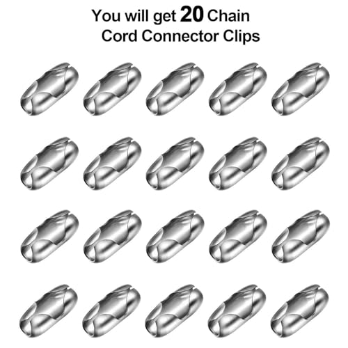 Pangda 20 Pcs Vertical Chain Connector for Roman Blinds Replacement Clips for Chain and Cord(Stainless Steel,Stylish) - Image 3