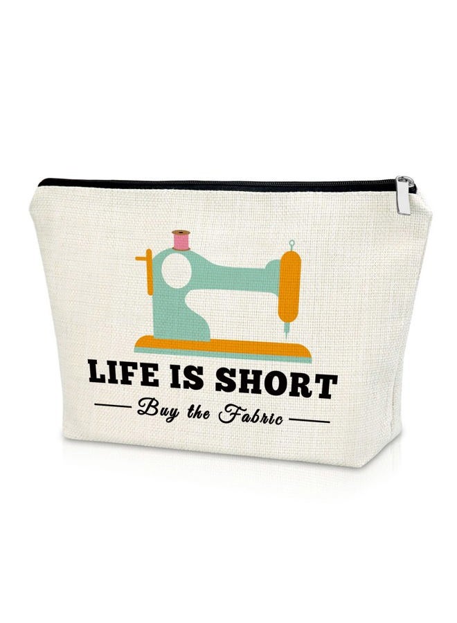 Sazuwu Sewing Gift for Women Seamstress Gifts Makeup Bag Sewing Lover Gifts for Friend Birthday Gifts for Seamstress Cosmetic Bag Christmas Thanksgiving Gifts for Her Cosmetic Travel Pouch, Multicolor - Image 1