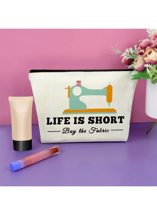 Sazuwu Sewing Gift for Women Seamstress Gifts Makeup Bag Sewing Lover Gifts for Friend Birthday Gifts for Seamstress Cosmetic Bag Christmas Thanksgiving Gifts for Her Cosmetic Travel Pouch, Multicolor - Image 2