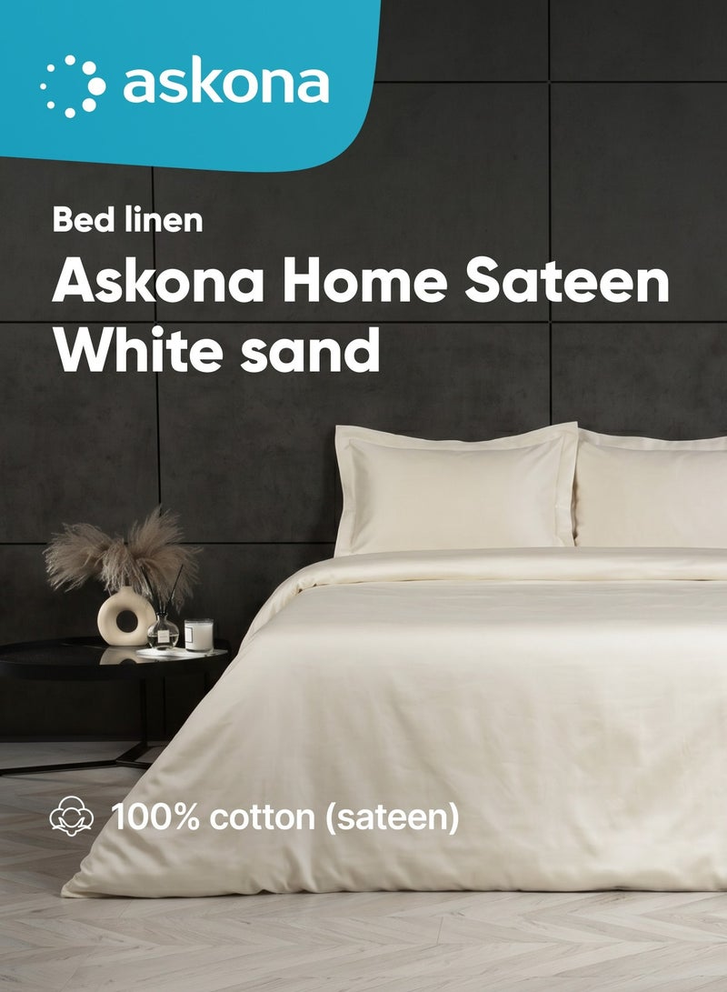 Askona Bed Linen 240x260 Askona Home Sateen White Sand - Image 1