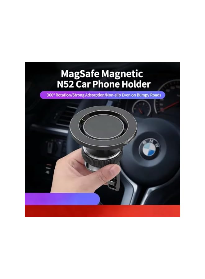S-TOP Magnetic Car Phone Mount, Alloy Air Vent Phone Holder, 360° Rotation Auto-Lock Phone Stand for Car, Stable Hands-Free Phone Mount Compatible with Smartphones - Image 3